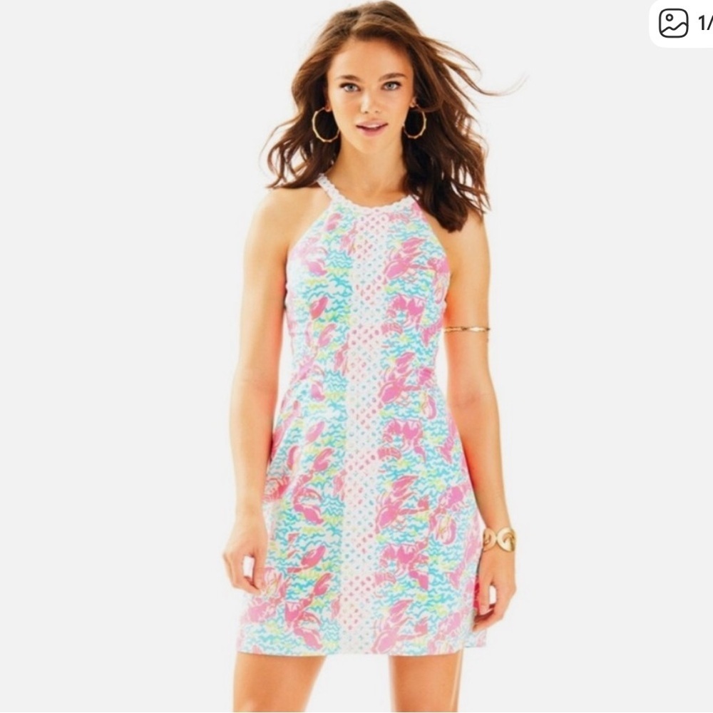 Lilly Pulitzer Pearl Shift Dress in Pop Up Lobstah Roll - Picture 2 of 10
